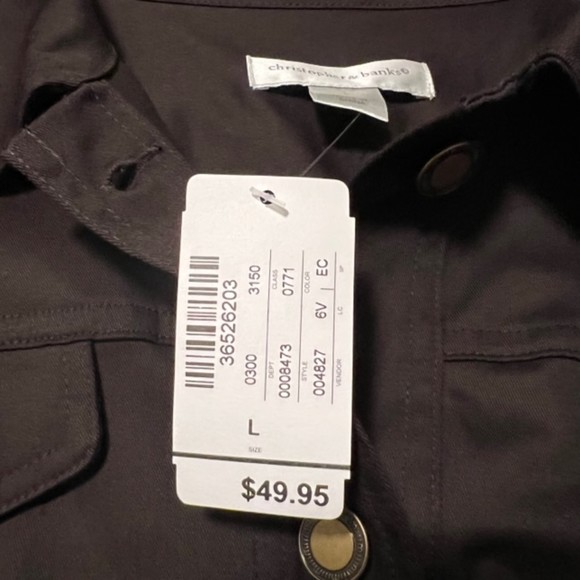 Christopher & Banks Womens Brown Collared Button Down LS Shirt Shacket Sz L - Picture 7 of 10